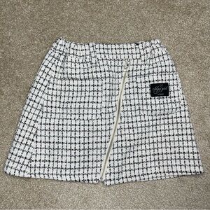 Girls ALGY (Japanese Brand) Black / Cream Plaid Pull-On Lined Skirt Size 160=14
